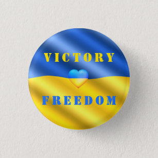 Strong Ukraine - Ukrainian Flag - Freedom Victory  3 Cm Round Badge