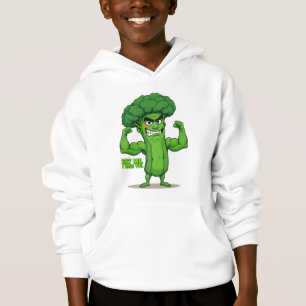Strong Veggies Club-Flexing Broccoli Funny Cartoon