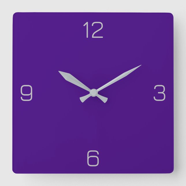 Strong Violet 400080 Colour - Add a Name Option Square Wall Clock (Front)