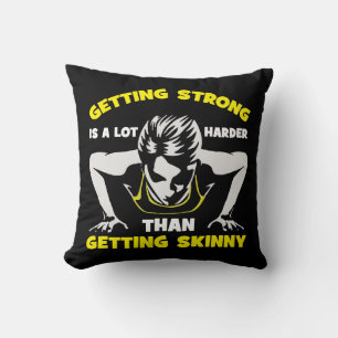 Strong vs Skinny - Women's Workout Motivational Cushion
