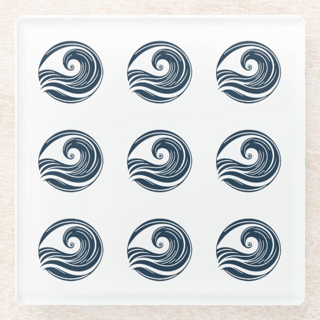 Strong Wave  Glass Coaster (Front)