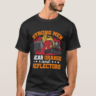 Strong Wear Orange And Reflectors Construction T-Shirt