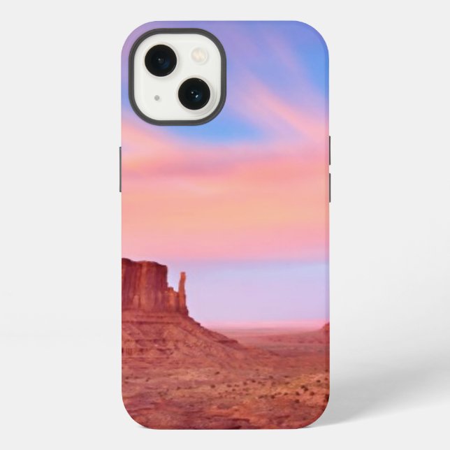 Strong Winds over Desert Valley iPhone Case (Back)