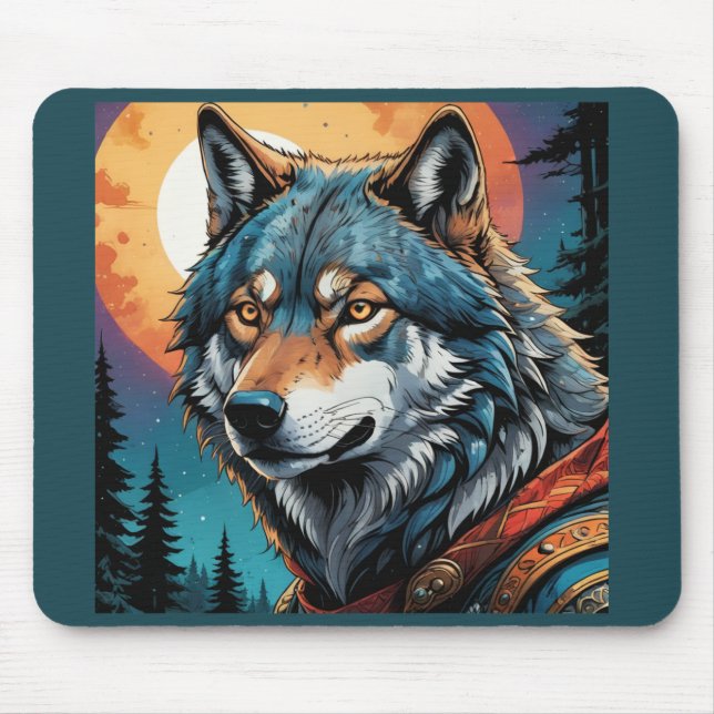 Strong Wolf Mouse Mat (Front)
