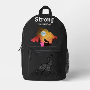 Strong Wolf Spirits Printed Backpack