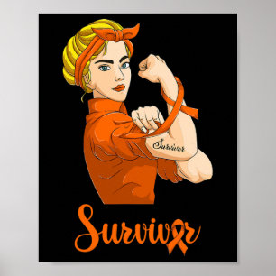 Strong Woman Blood Cancer Awareness  Poster