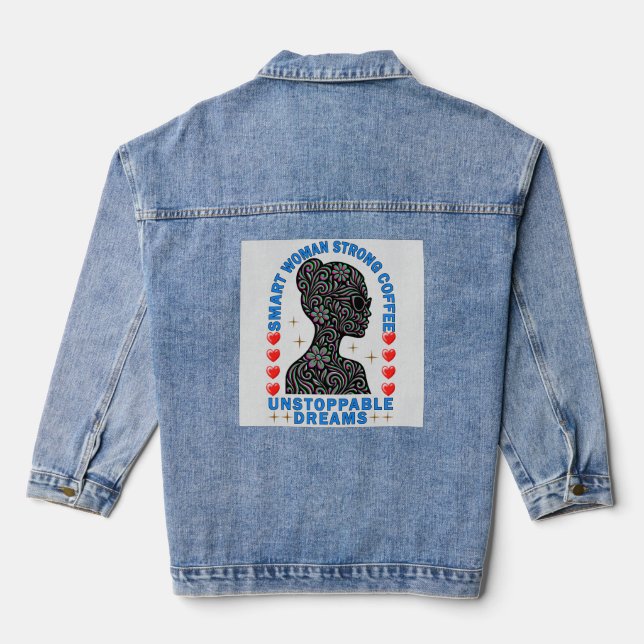 strong woman denim jacket (Back)