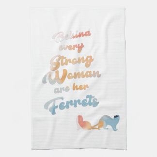 Strong woman... ferrets towle tea towel