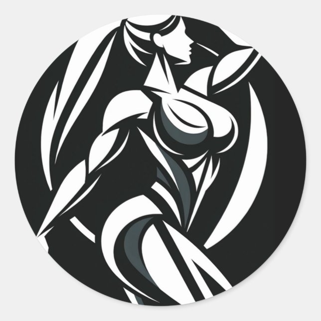 Strong Woman Fitness Personal Training Minimalist Classic Round Sticker (Front)