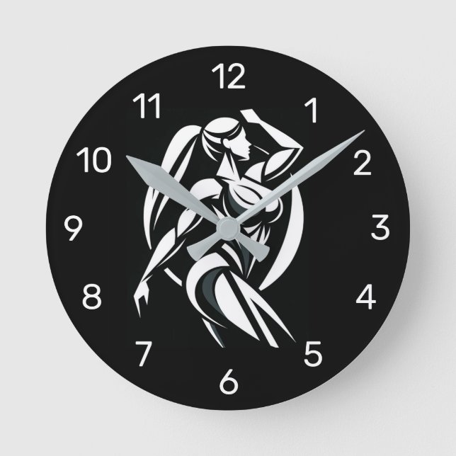 Strong Woman Fitness Personal Training Minimalist Round Clock (Front)