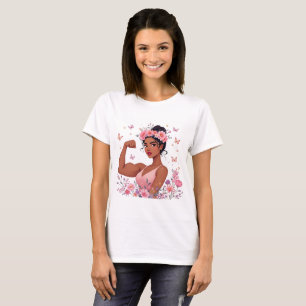 Strong Woman Flower Crown Butterfly T-Shirt Empowe