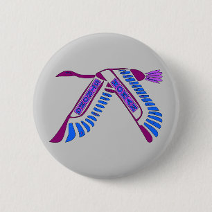 Strong Woman Flying 6 Cm Round Badge