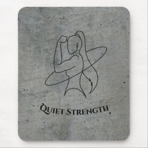 Strong Woman Minimalist Fitness Sketch Mouse Mat