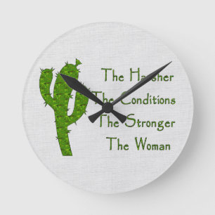 Strong Woman Round Clock