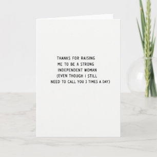 Strong Woman Thanks Message Card