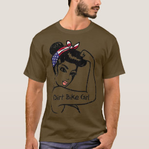 Strong Woman Unbreakable Dirt Bike Girl Flag T-Shirt