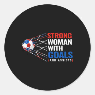 Strong Woman With Goals (and Ists) Girls Womens So Classic Round Sticker