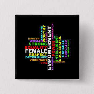 Strong Woman Word Cloud 15 Cm Square Badge