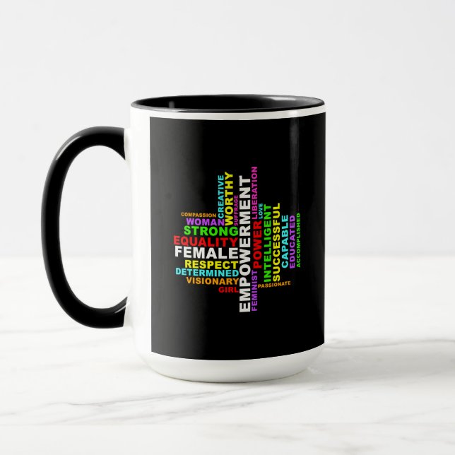 Strong Woman Word Cloud Mug (Left)