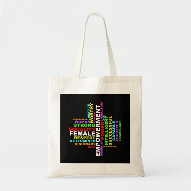 Strong Woman Word Cloud Tote Bag (Front)