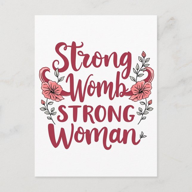 Strong Womb Strong Women Uterus Women Empowerment Postcard (Front)