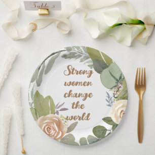 strong women change the world 8th march equality paper plate