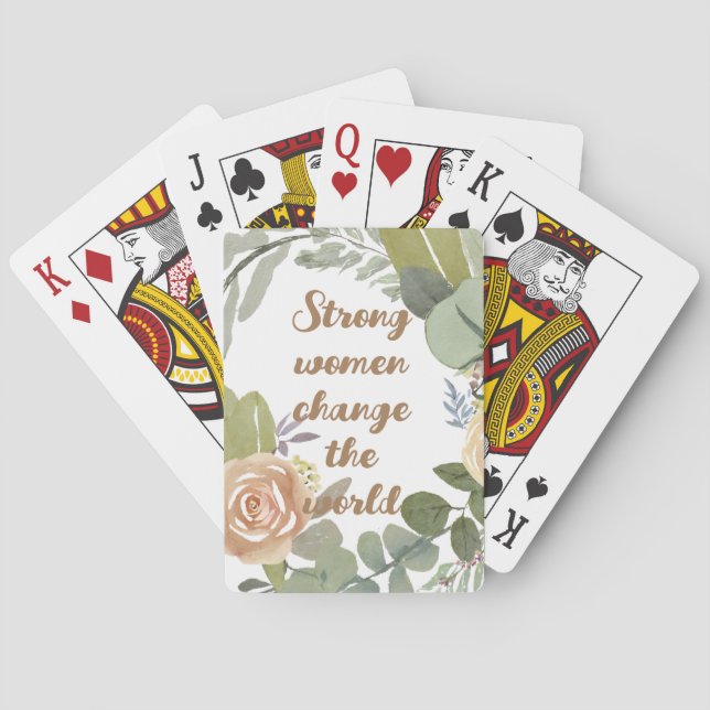 strong women change the world 8th march equality  playing cards (Back)
