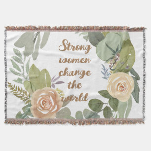 strong women change the world 8th march equality throw blanket