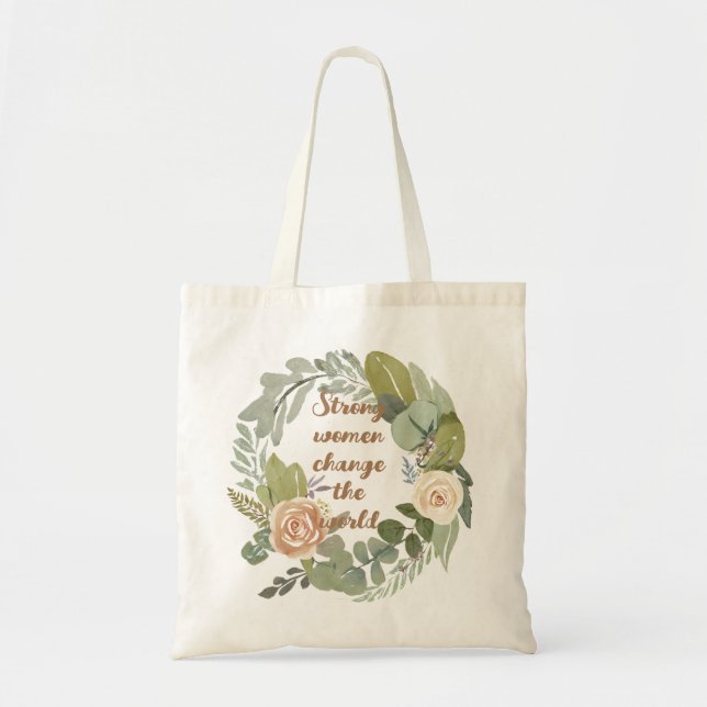 strong women change the world 8th march equality  tote bag (Front)