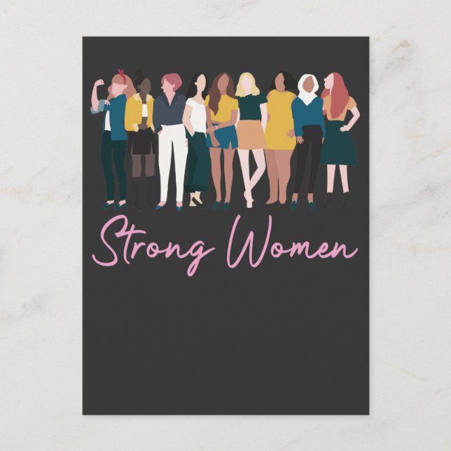 Strong Women Empowered Females Proud Diversity Postcard (Front)