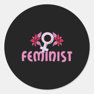 Strong Women Feminist  Classic Round Sticker