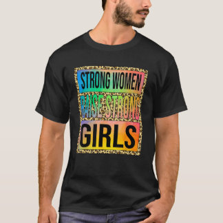 Strong Women Raise Strong Girls Groovy Mothers Day T-Shirt