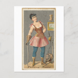 Strong Women Series #12: Fencing Master Vintage Postcard