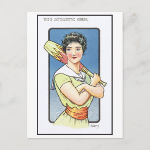 Strong Women Series #1: Athletic Girl Vintage Postcard