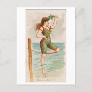 Strong Women Series #38: Swimmer Vintage Postcard