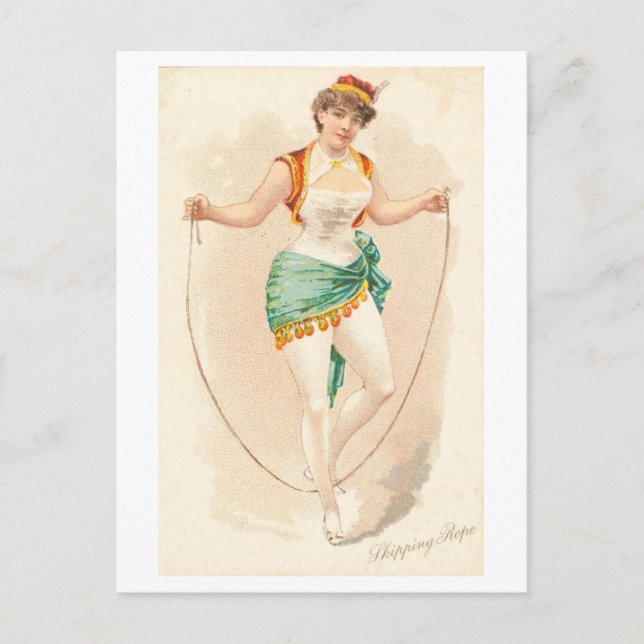 Strong Women Series #42: Skipping Rope Vintage Postcard (Front)