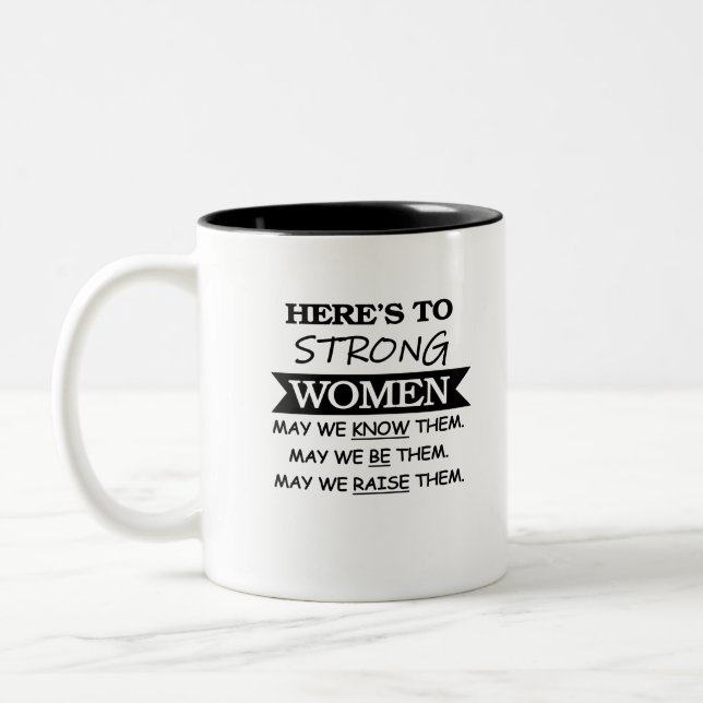 STRONG WOMEN Two-Tone COFFEE MUG (Left)