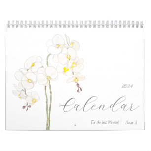 strong women white flowers calendar 2024