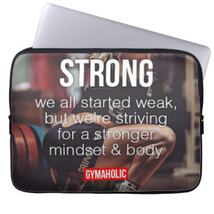 STRONG, Women's Weight Lifting Inspirational Words Laptop Sleeve
