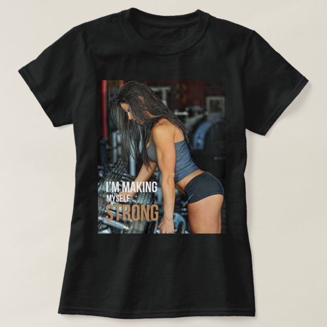 STRONG - Women's Workout Motivational T-Shirt (Design Front)