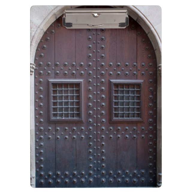 Strong Wooden Brown Door in Spain Clipboard (Front)