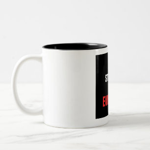 Stronger Every Day Powerlifting Gym Motivation Two-Tone Coffee Mug