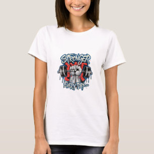 Stronger Every Day T-Shirt – Motivational Gym Desi