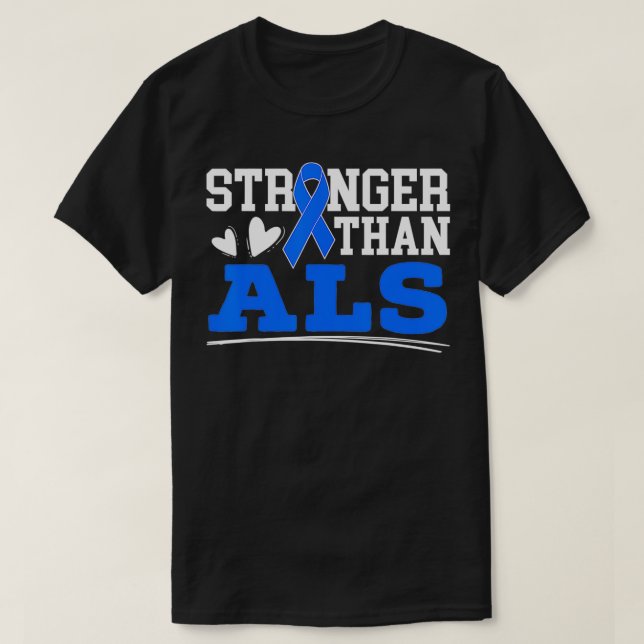 Stronger Than ALS Awareness Ribbon Supporter Warri T-Shirt (Design Front)