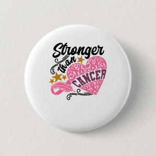 Stronger Than Cancer Breast Cancer Awareness 6 Cm Round Badge