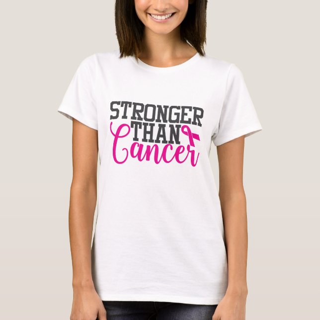 Stronger Than Cancer | Breast Cancer Awareness T-Shirt (Front)