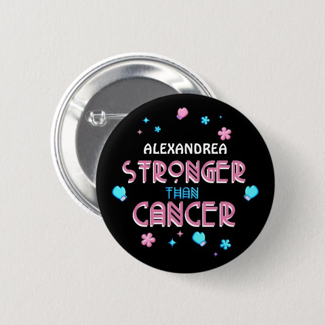 Stronger Than Cancer | Cancer Survivor Custom  6 Cm Round Badge (Front & Back)