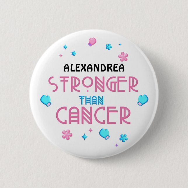Stronger Than Cancer | Cancer Survivor Custom  6 Cm Round Badge (Front)