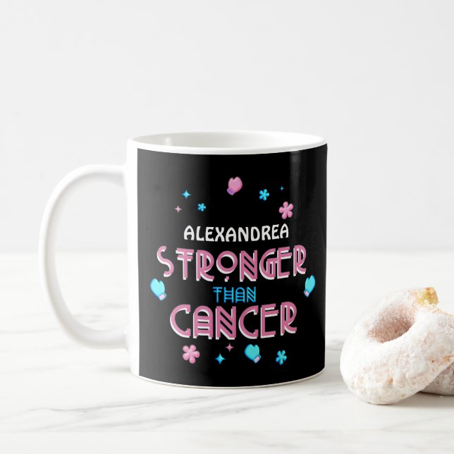 Stronger Than Cancer | Cancer Survivor Custom   Co Coffee Mug (With Donut)