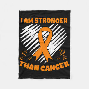 Stronger Than Cancer Leukaemia Awareness Heart Fleece Blanket